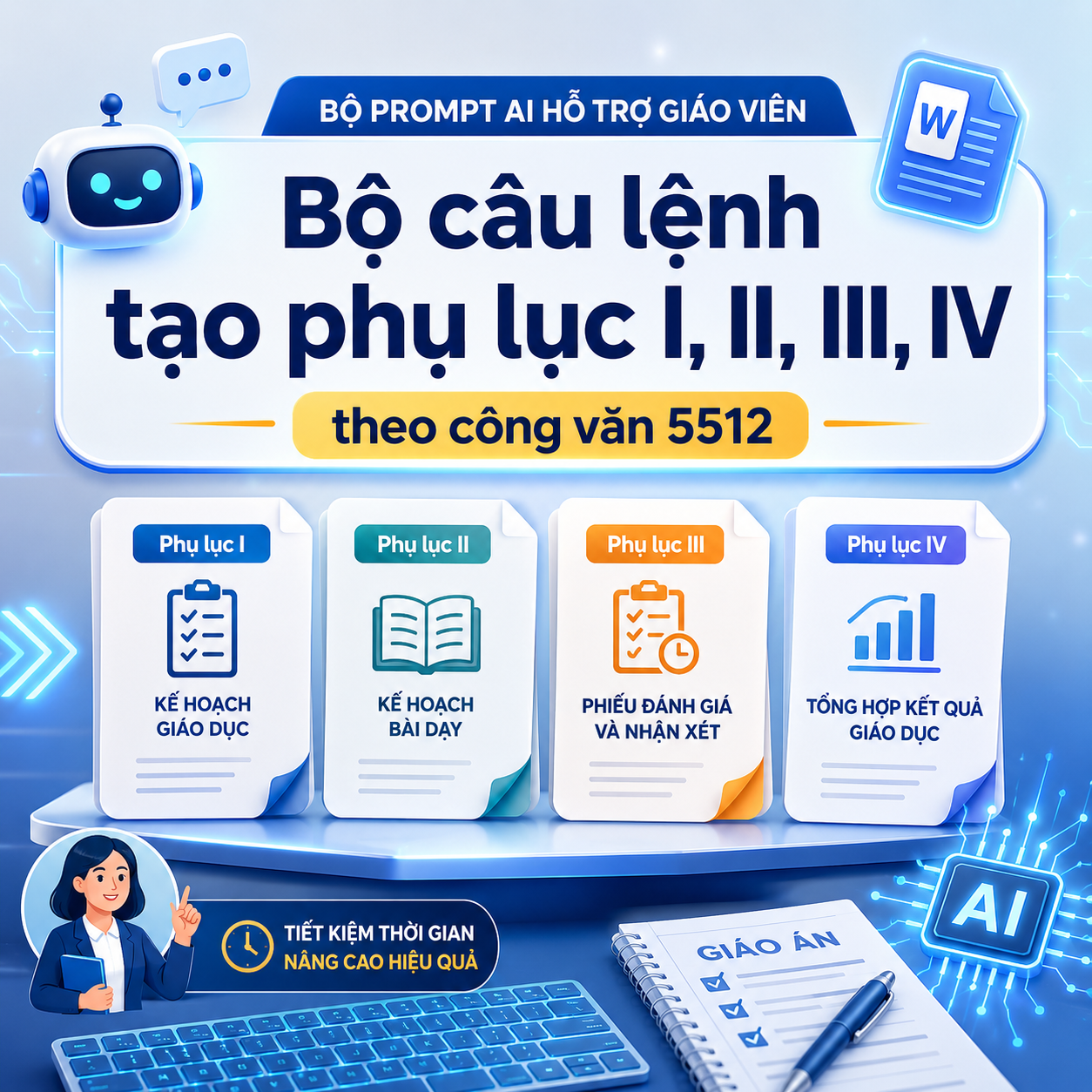 Bộ câu lệnh tạo phụ lục I, II, III, IV theo công văn 5512